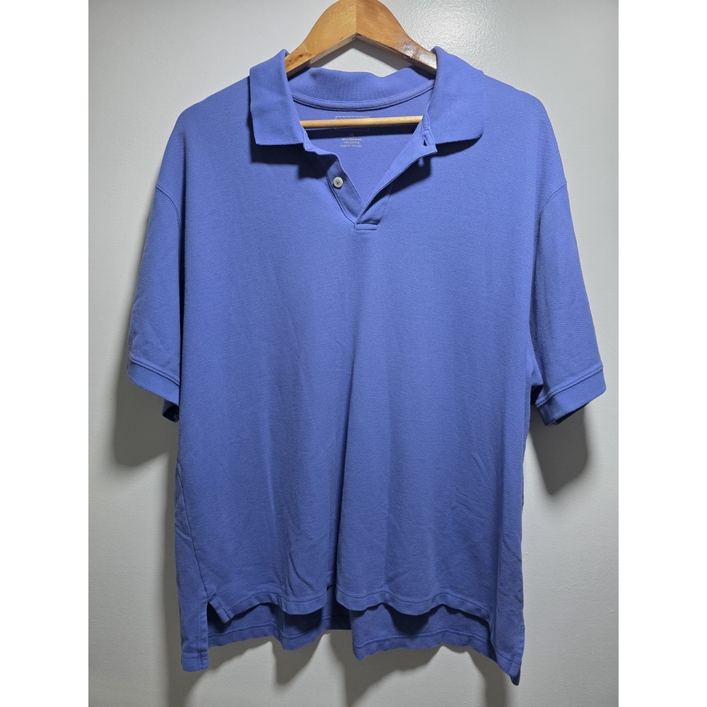 L.L. Bean Mens Light Blue Polo Shirt Size XL  Short Sleeve 100% Cotton